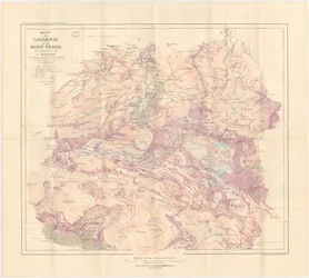 Kaart van het massief van Gavarnie en de verloren berg, uitgegeven in 1914
