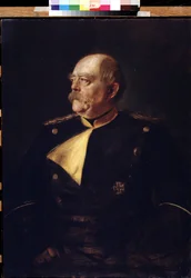 Portret van kanselier Otto von Bismarck in uniform