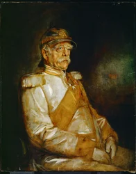 Prins Otto von Bismarck in uniform met Pruisische helm (schilderij op doek)