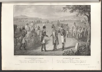 Ontmoeting van Keizer Franz I met Keizer Nikolaus I van Rusland