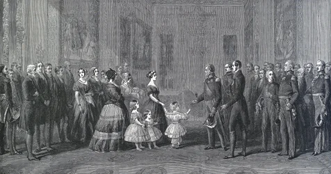 Koningin Victoria van Engeland (1819-1901) ontvangt Lodewijk Filips I (Louis Philippe d