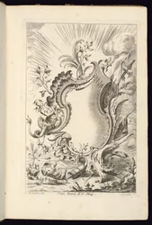 Cartouche met draak, boek van cartouches voor verschillende toepassingen