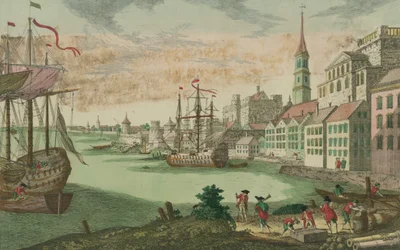 De haven in Boston, Massachusetts, c.1770-80