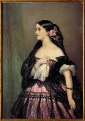 Adelina Patti. Portret van de zangeres Adelina Patti (1843-1919), Spaanse sopraan die de rol van Rosine vertolkt in 