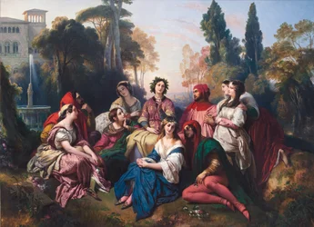 De Decamerone. Compositie geïnspireerd door de novellenbundel van Giovanni Boccaccio (Jean Boccace)