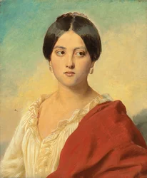 Portret van een Italiaans meisje, halve lengte, ca. 1834