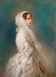 Portret van keizerin Alexandra Fjodorovna Charlotte van Pruisen, 1856