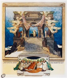 En nieuwe nakomelingen dalen neer uit de hemel, Vers 72, Purgatorio, Canto XXII, De Goddelijke Komedie, door Dante Alighieri, illustratie door Franz Von Bayros, Wenen