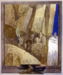 Illustratie uit Dantes Goddelijke Komedie, Paradijs, Canto XXI, 1921
