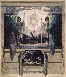 Illustratie uit Dantes Goddelijke Komedie, Vagevuur, Canto VIII: 24