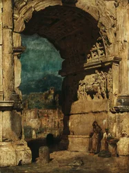 Studie voor het schilderij De Boog van Titus in Rome