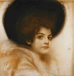 Portret van een Dame met een Hoed