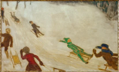 Kinderen aan het sleeën