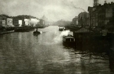 De Fontanka Rivier in Sint-Petersburg, Rusland, 1900s