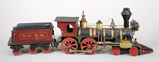 Model van locomotief en tender, 1877