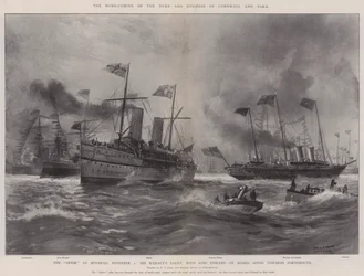 De thuiskomst van de hertog en hertogin van Cornwall en York