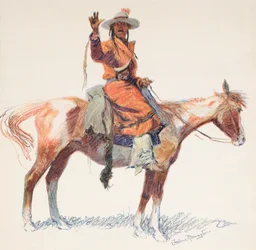 Een Apache Verkenner. Frederic Remington.