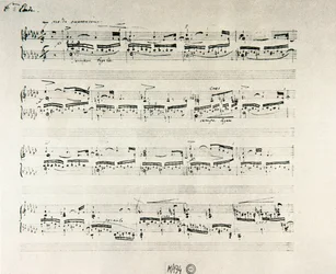 Partituur van de „Études voor piano opus 10“ van de Poolse componist Frédéric Chopin (1810-1849)