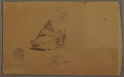 Tekening, Een geit in Pandi, Colombia, juli 1853