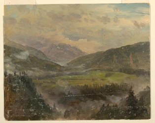 Tekening, Apline Landschap (Beieren of Zwitserland), 1868