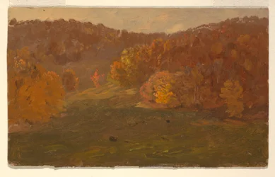 Tekening, Herfstlandschap (North Carolina), 1865-70