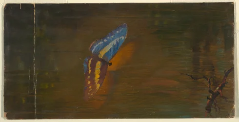 Tekening, Vlinder boven water, ca. 1865