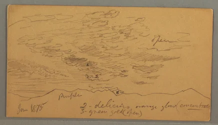 Tekening, Wolk boven heuvels, januari 1875