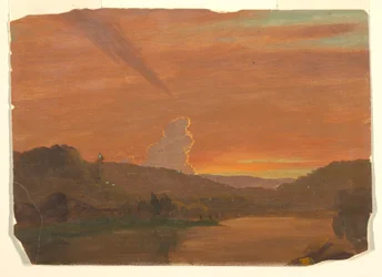 Tekening, Wolkenstudie bij zonsondergang, 1850-60