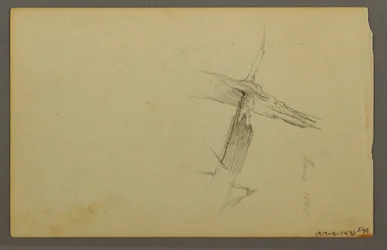 Tekening, Wolkenstudie, heuvel, 1844