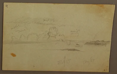 Tekening, Wolken boven heuvelrug, 1863