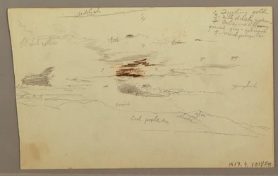 Tekening, Wolken boven heuvelrug, 1863