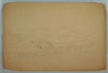 Tekening, Ver uitzicht op de Katahdin getoond vanuit het westen, ca. 1856