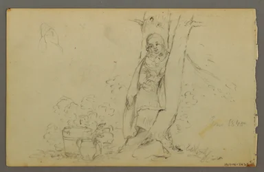 Tekening, Boerderijgebouwen in de verte, 1844