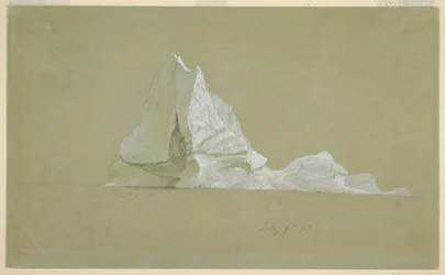 Tekening, drijvende ijsberg, 9 juli 1859