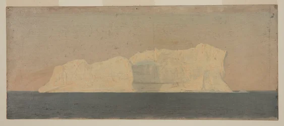 Tekening, drijvende ijsberg, Labrador, juni of juli 1859