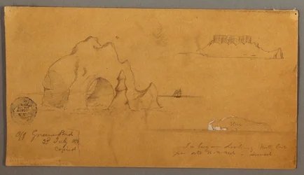 Tekening, Drijvende ijsbergen, mogelijk 1859