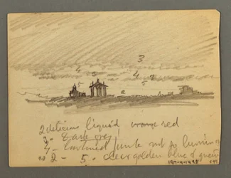 Tekening, Vestingwerk van kliftoppen, Sion, Rhônedal, mogelijk 1868