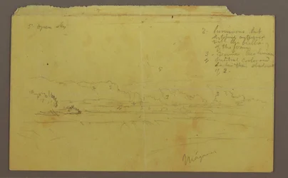 Tekening, Goat Island en Canadese watervallen, mogelijk 1856