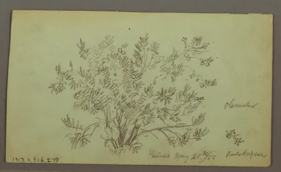 Tekening, Hoofd van een man, Rokende man, Zeilbootstudies, Huis, 27 mei 1868