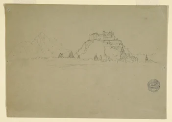 Tekening, Hehensalzburg, Oostenrijk (verso), 1868
