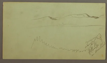 Tekening, Heuvelrug over een vlakte, mogelijk 1868
