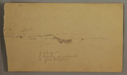 Tekening, Heuvels, regenboog, mogelijk 1865-66
