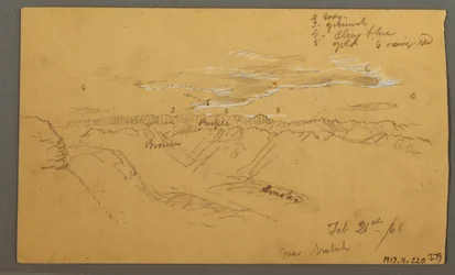 Tekening, Hillside, februari 1869 
