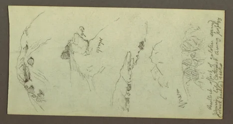 Tekening, Heuveltoppen met keien, mogelijk 1868