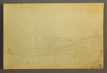 Tekening, Huis in het bos bij een beek, april 1845