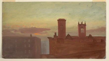 Tekening, Housetops/Hudson, ca. 1867