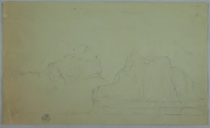 Tekening, IJsberg met twee pieken, juni of juli 1859