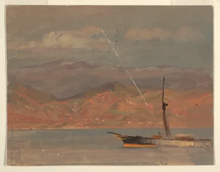 Tekening, Italiaanse kust, voor de Straat van Messina, juli 1868