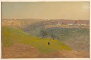 Tekening, Jeruzalem vanaf de Olijfberg, maart 1868