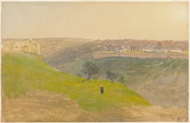 Tekening, Jeruzalem vanaf de Olijfberg, maart 1868